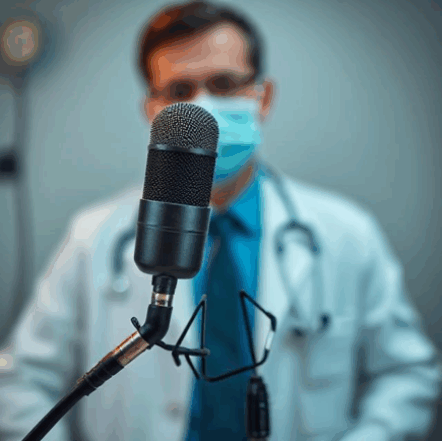 Doctor and microphone